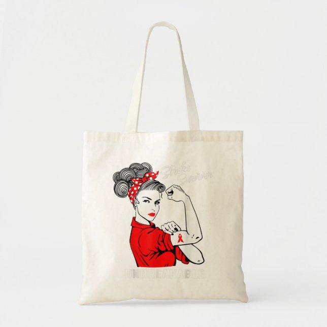 Stroke Survivor Unbreakable  Stroke Awareness Gift Tote Bag (Front)