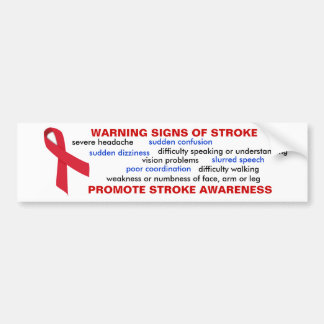 Stroke Warning Signs Bumper Sticker