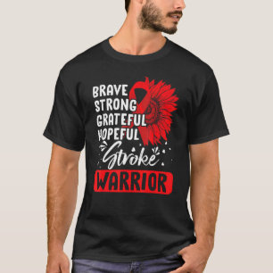 Stroke Warrior  Stroke Survivor Red Awareness Ribb T-Shirt