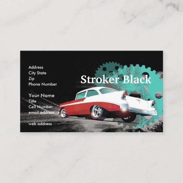 Stroker Black Business Card (Front)