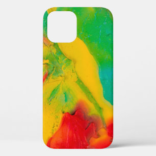 strokes of multi-coloured paint close-upabstract,a iPhone 12 case