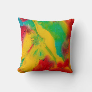 strokes of multi-coloured paint close-upabstract,a cushion