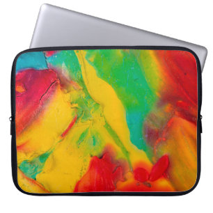 strokes of multi-coloured paint close-upabstract,a laptop sleeve