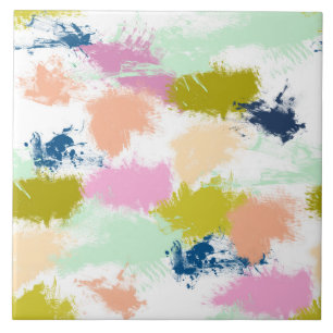 Strokes , paints , oil paint ceramic tile