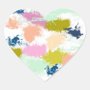 Strokes , paints , oil paint heart sticker