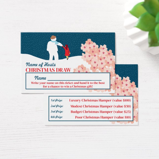 Stroll with Snowman Christmas Party Raffle Tickets (Desk)