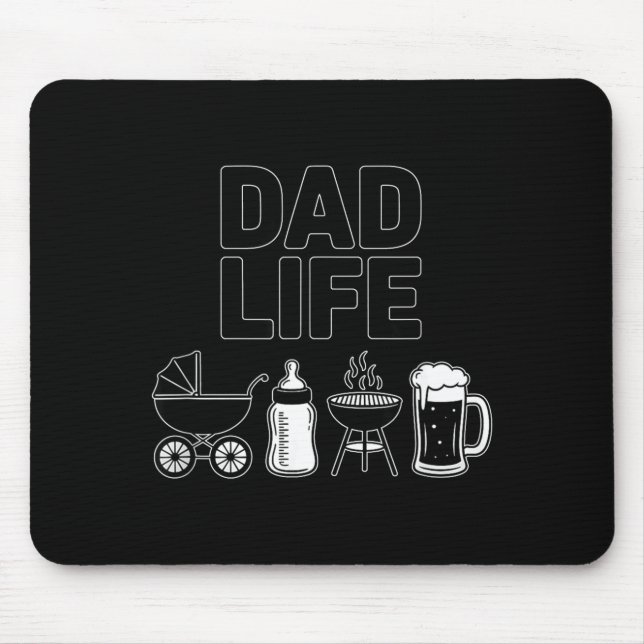 Stroller Bottle Grill Beer Adorable Father Dad Lif Mouse Pad (Front)