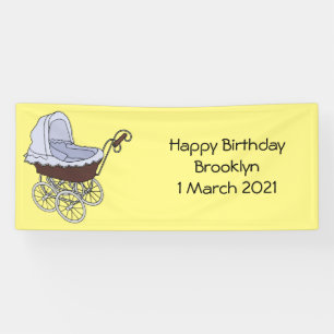 Stroller cartoon illustration banner