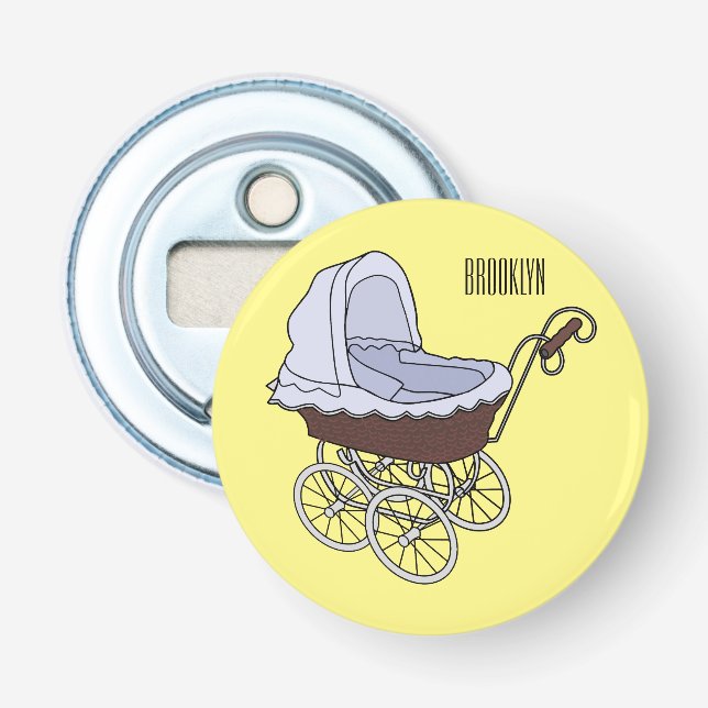 Stroller cartoon illustration  bottle opener (Front)
