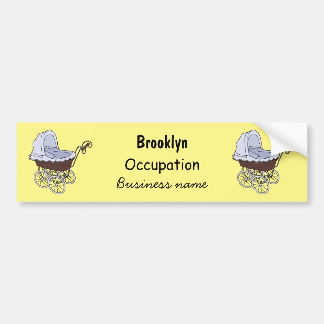 Stroller cartoon illustration  bumper sticker (Front)