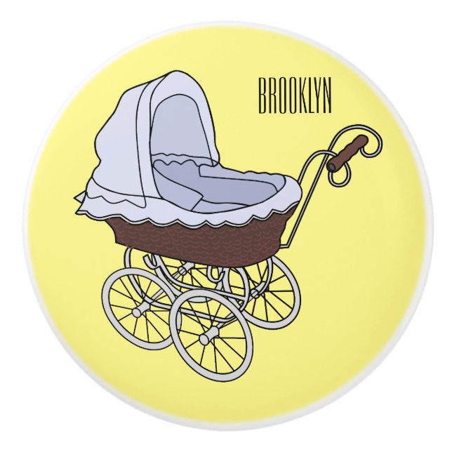 Stroller cartoon illustration  ceramic knob (Front)