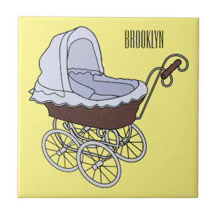 Stroller cartoon illustration ceramic tile