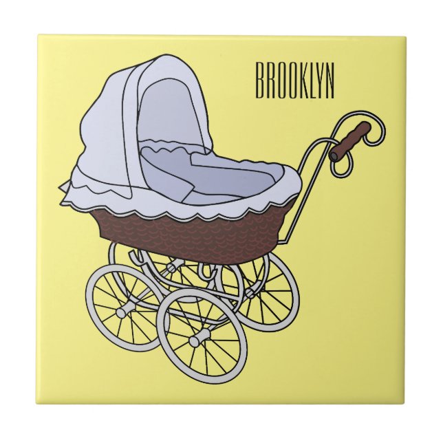 Stroller cartoon illustration  ceramic tile (Front)