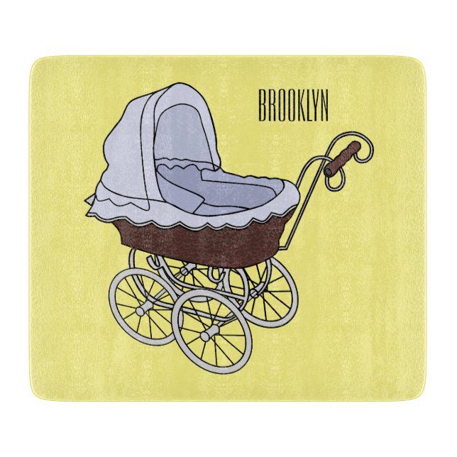 Stroller cartoon illustration  cutting board (Front)