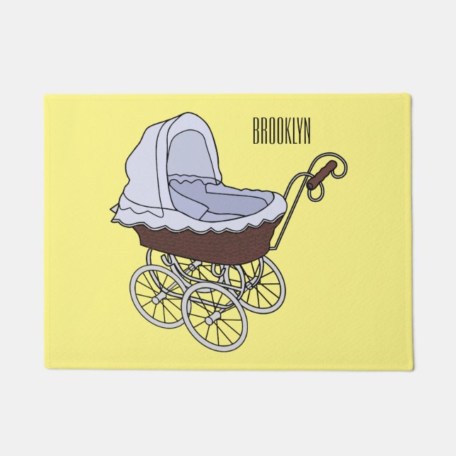 Stroller cartoon illustration  doormat (Front)