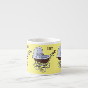 Stroller cartoon illustration  espresso cup