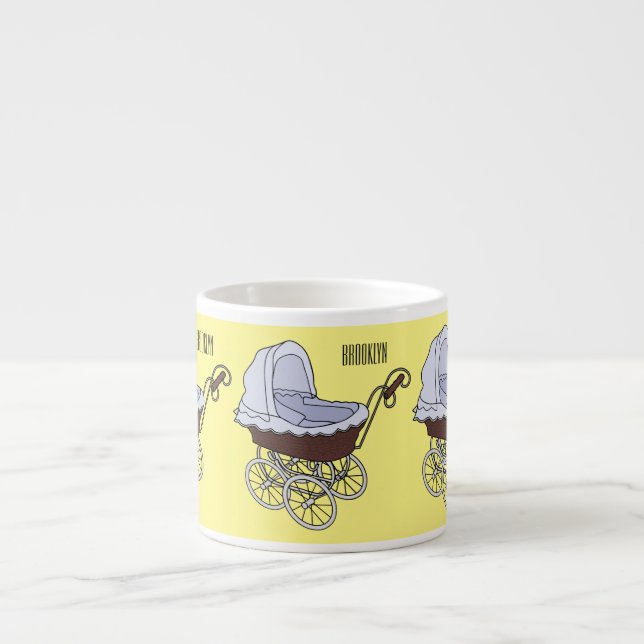 Stroller cartoon illustration  espresso cup (Front)