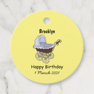 Stroller cartoon illustration favour tags