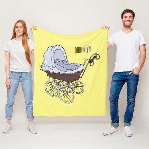 Stroller cartoon illustration fleece blanket