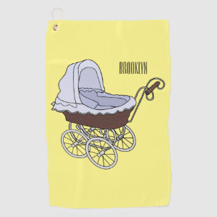 Stroller cartoon illustration golf towel