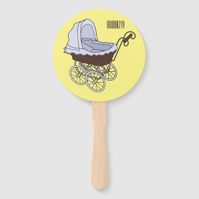 Stroller cartoon illustration  hand fan (Front)