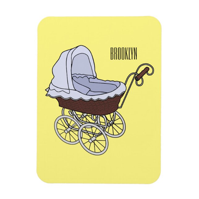 Stroller cartoon illustration  magnet (Vertical)