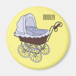 Stroller cartoon illustration magnet