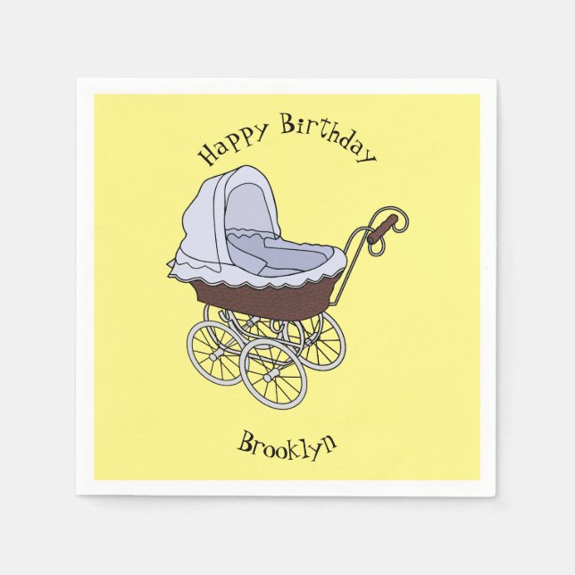 Stroller cartoon illustration napkin (Front)