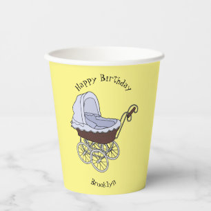 Stroller cartoon illustration paper cups