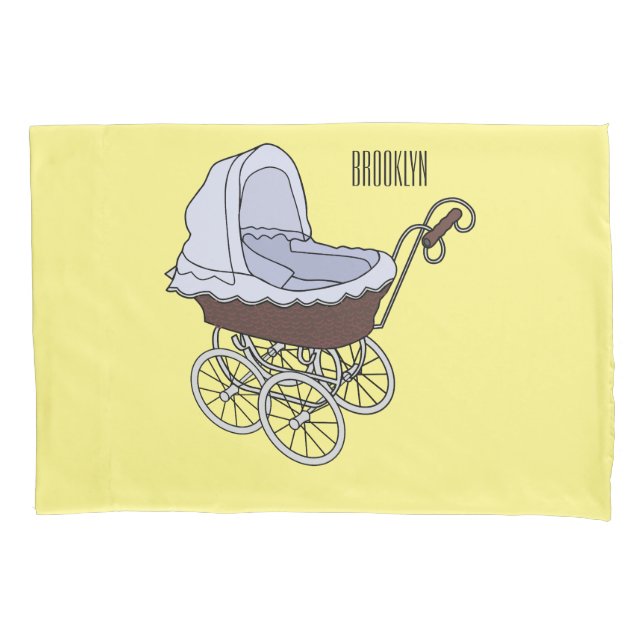 Stroller cartoon illustration  pillowcase (Front)