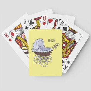 Stroller cartoon illustration  playing cards