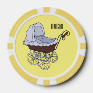 Stroller cartoon illustration  poker chips