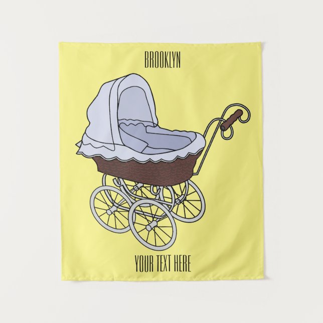 Stroller cartoon illustration  tapestry (Front)