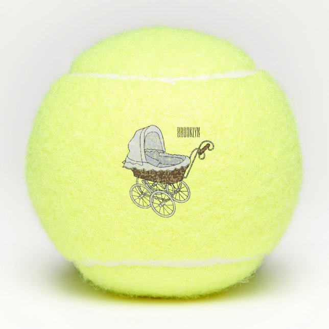 Stroller cartoon illustration  tennis balls (Front)