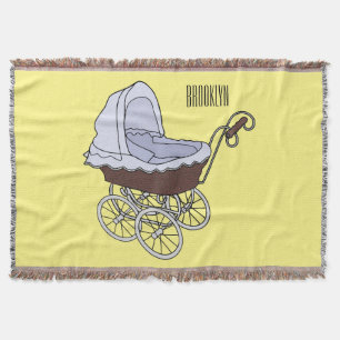 Stroller cartoon illustration  throw blanket
