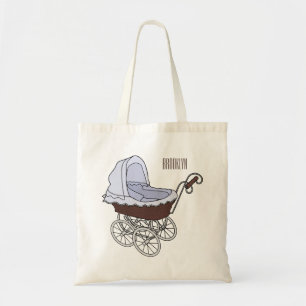 Stroller cartoon illustration tote bag