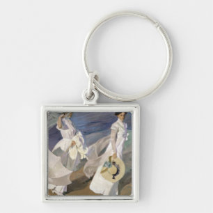 Strolling along the Seashore, 1909 Key Ring