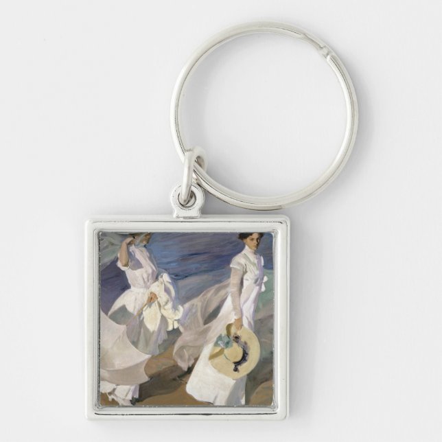 Strolling along the Seashore, 1909 Key Ring (Front)