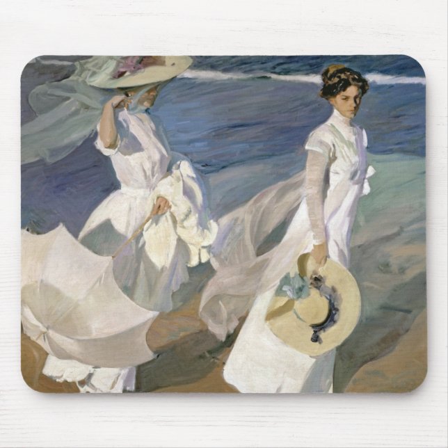 Strolling along the Seashore, 1909 Mouse Pad (Front)