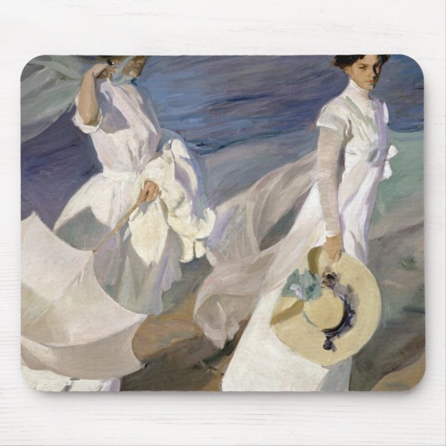 Strolling along the Seashore, 1909 Mouse Pad (Front)