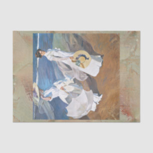 Strolling along the Seashore, Joaquín Sorolla Tissue Paper