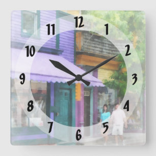 Strolling Down Thames Street Newport RI Square Wall Clock