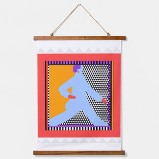 Strolling Figure In Blue Hanging Tapestry