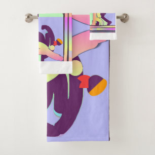 Strolling Figures Novelty  Bath Towel Set