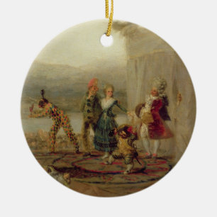 Strolling Players, 1793 (oil on tin plate) Ceramic Ornament