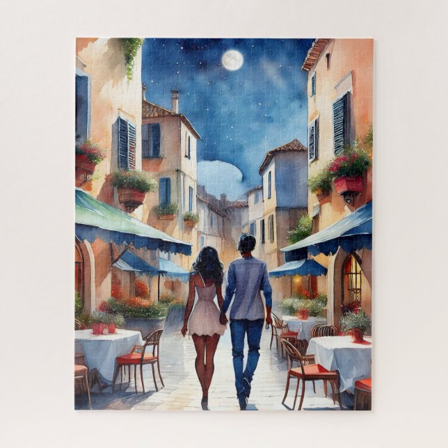 Strolling romantic Couple Jigsaw Puzzle (Vertical)