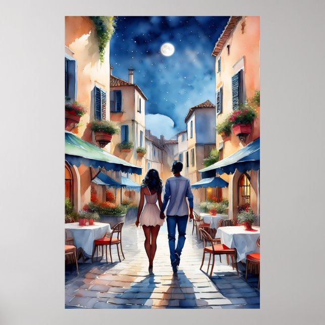 Strolling romantic Couple Poster (Front)