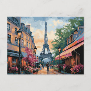 Strolling Through the City in Paris France Postcard