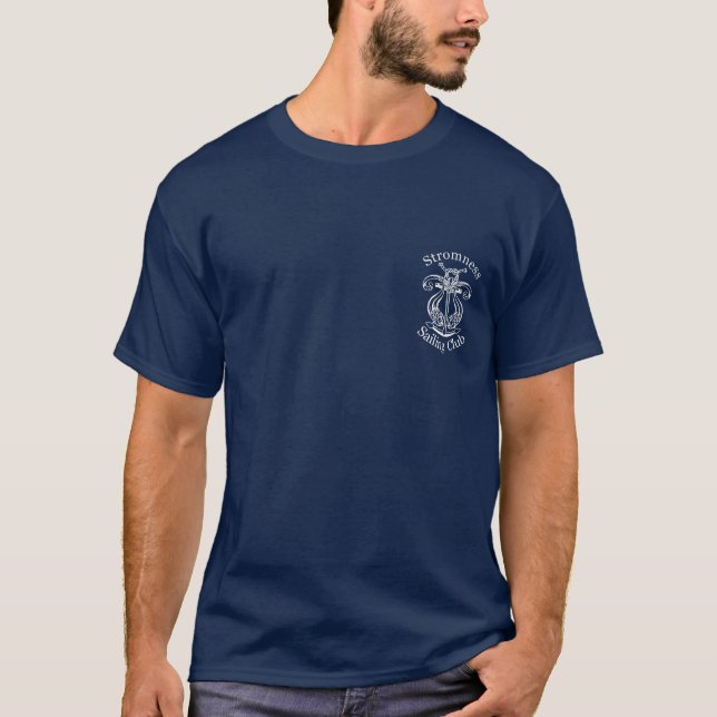 Stromness SC Logo on Navy T-Shirt (Front)