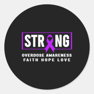 Strong - Addiction Awareness Classic Round Sticker